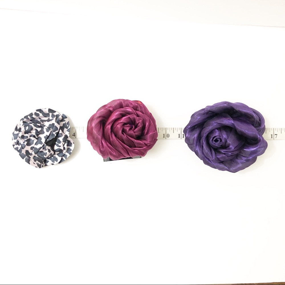 Lane Bryant Fabric Floral Brooch Pin Hair Clip NWT - Picture 7 of 7